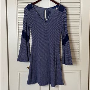 striped long sleeve dress